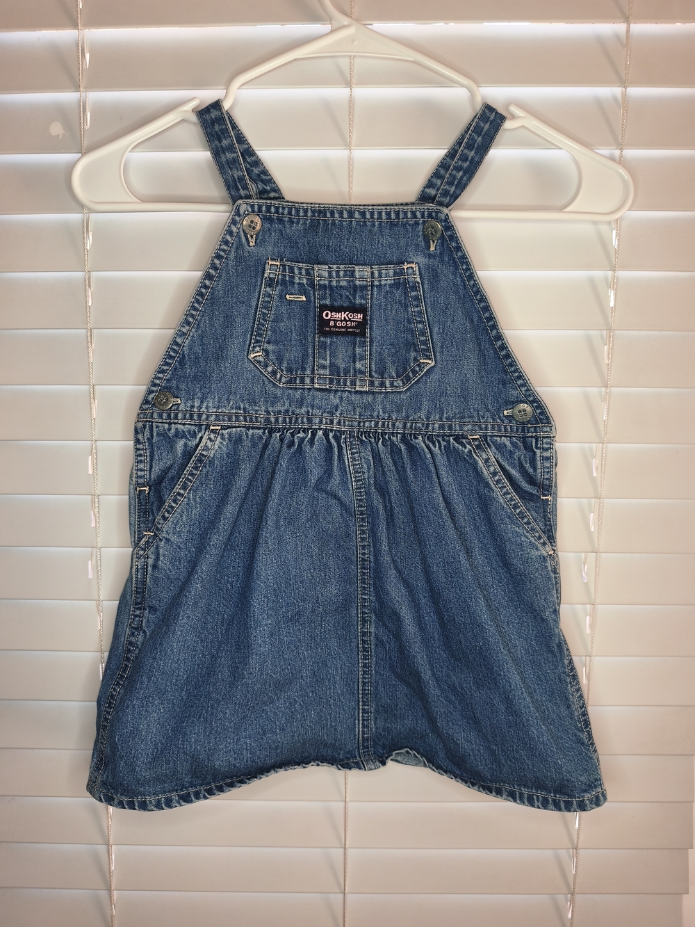 OshKosh Bgosh Toddler Girls 3T Denim Jumper Overall Dress 100% Cotton 922-9004